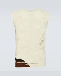 Dries van Noten Top in crochet di misto lana Neutro