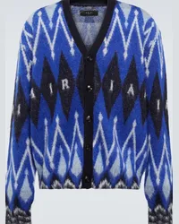 Amiri Cardigan Argyle in misto lana Blu