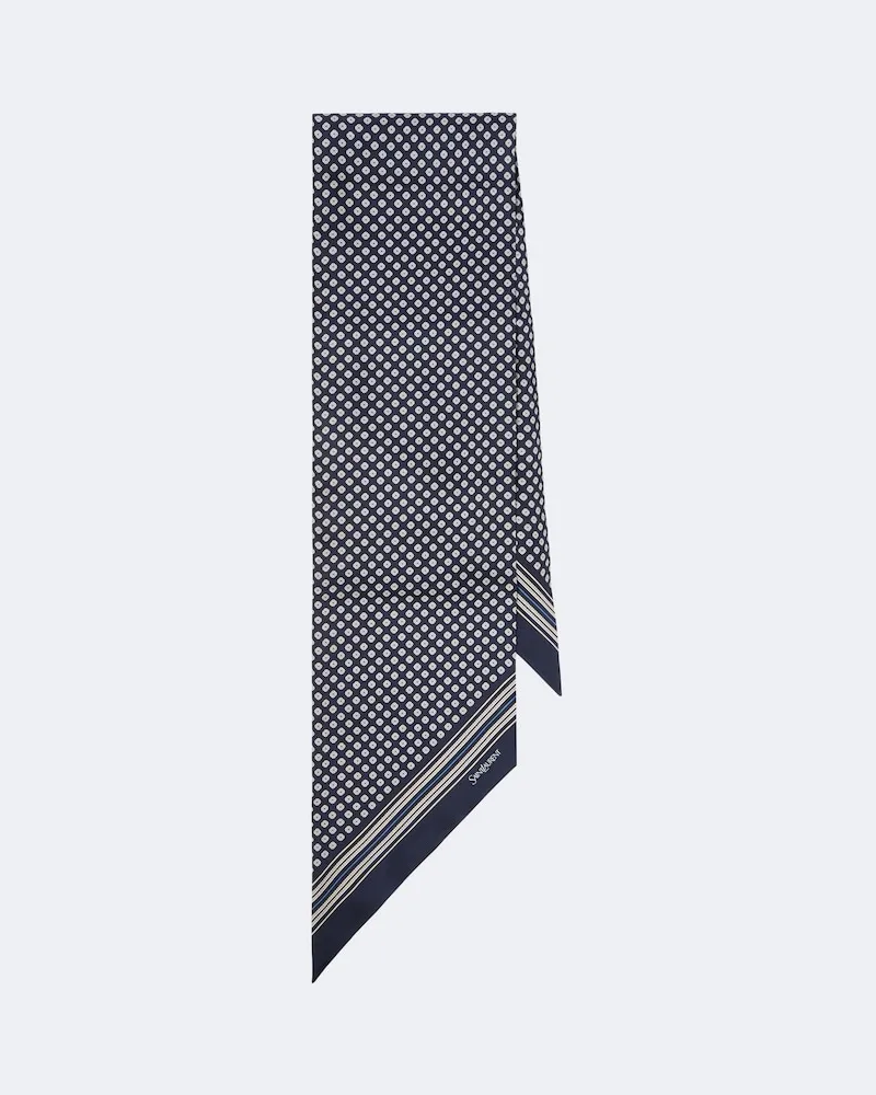 Saint Laurent Sciarpa in jacquard di seta Blu