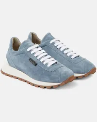 Brunello Cucinelli Sneakers in suede Blu