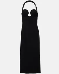 Versace Abito midi Medusa '95 con scollo a cuore Nero