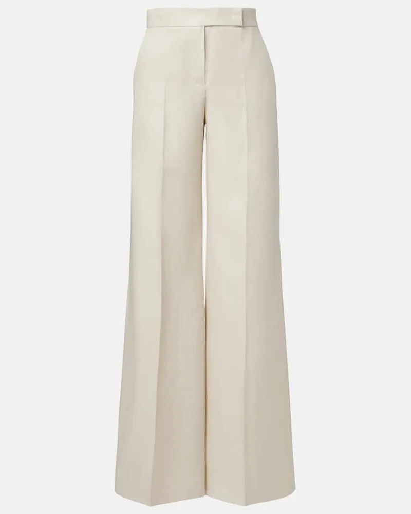 Max Mara Pantaloni Badesse a vita alta in lino Beige