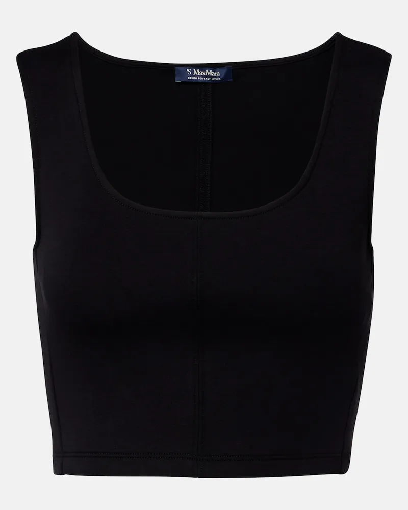 Max Mara Top cropped Dire in misto cotone Nero