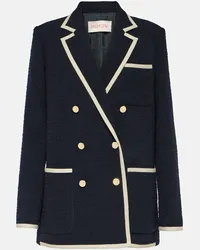 Valentino Garavani Blazer doppiopetto in misto lana Blu