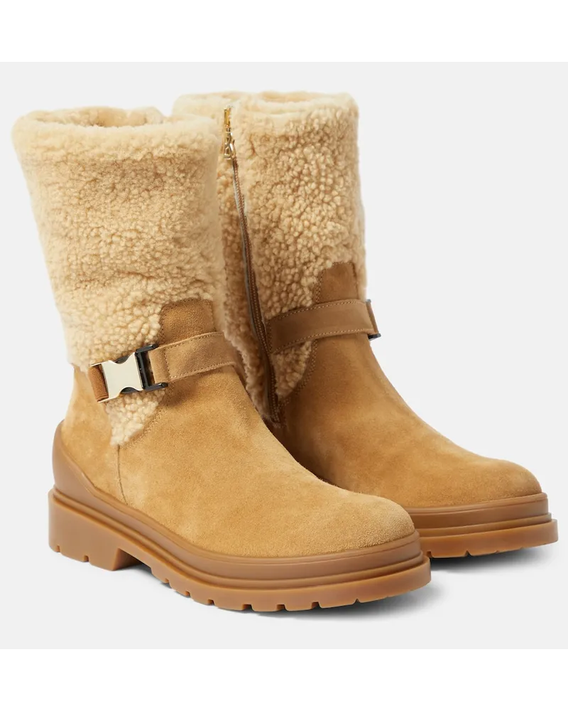 Bogner Stivali St. Moritz in pelle e shearling Marrone