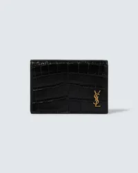 Saint Laurent Portafoglio in pelle stampata Nero