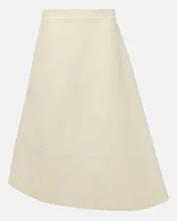 Jil Sander Gonna midi asimmetrica in cotone Bianco