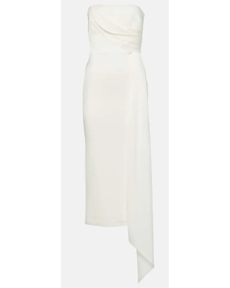 Alex Perry Bridal - Abito bustier midi in crÃªpe Bianco
