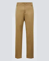 Valentino Garavani Pantaloni regular in gabardine di cotone Beige