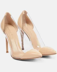 Gianvito Rossi Pumps Plexi 105 in pelle e PVC Beige