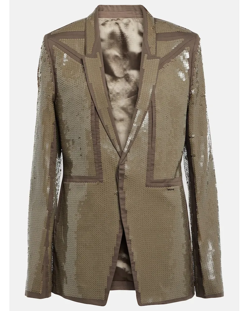 Rick Owens Blazer monopetto in cotone Neutro