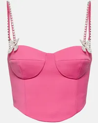 Area Bustier in lana con cristalli Rosa