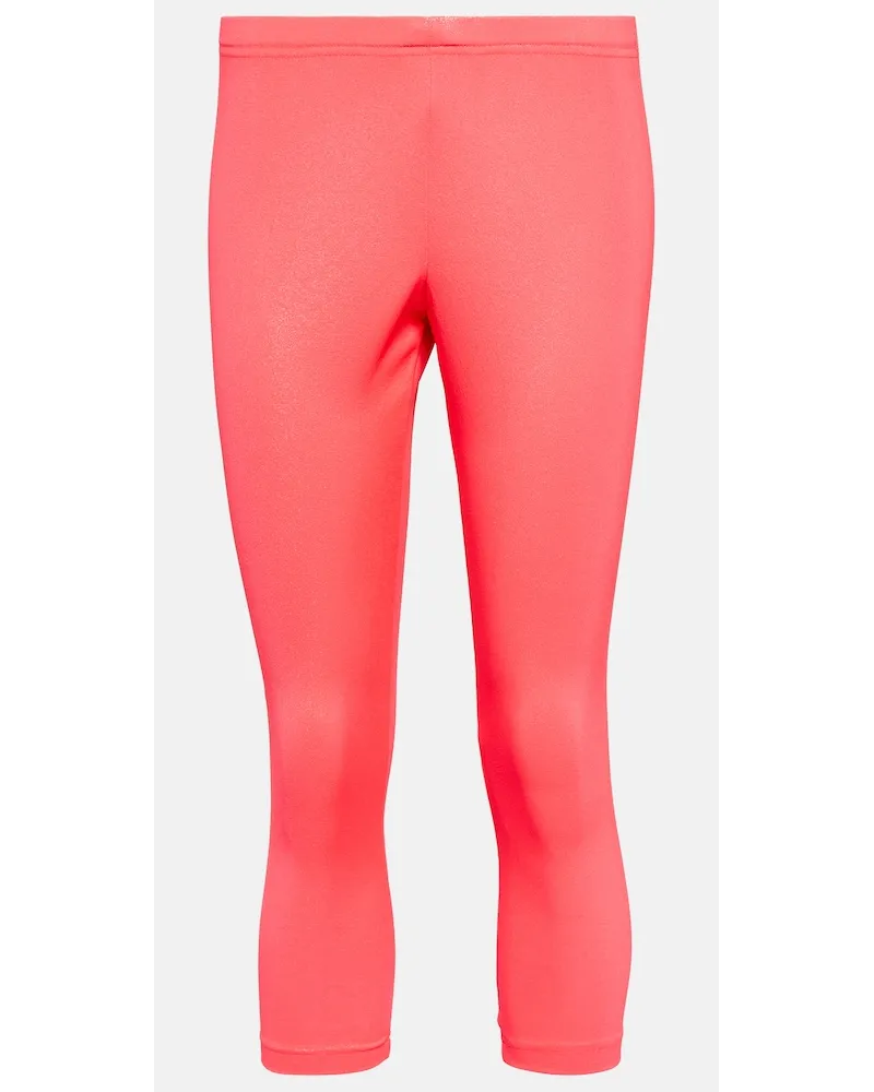 Junya Watanabe Leggings cropped a vita alta Rosa