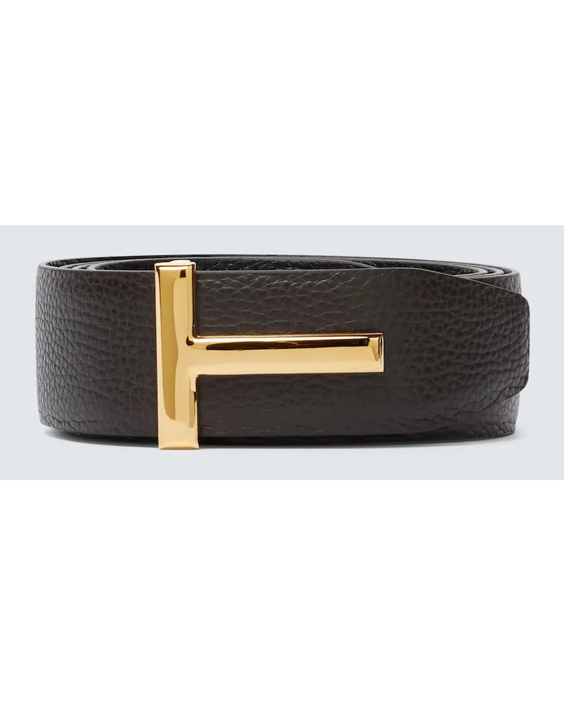 Tom Ford Cintura reversibile T Icon Marrone