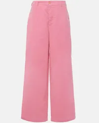 Acne Studios Pantaloni a gamba larga Face in velluto Rosa