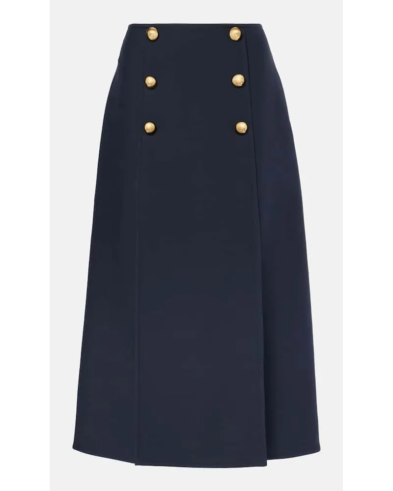 Valentino Garavani Gonna midi in Crepe Couture Blu