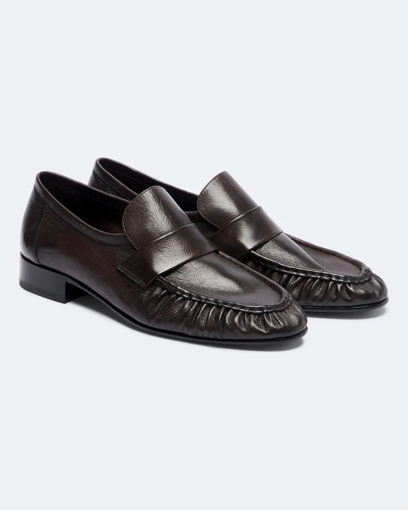 The Row Mocassini Soft in pelle arricciati Marrone