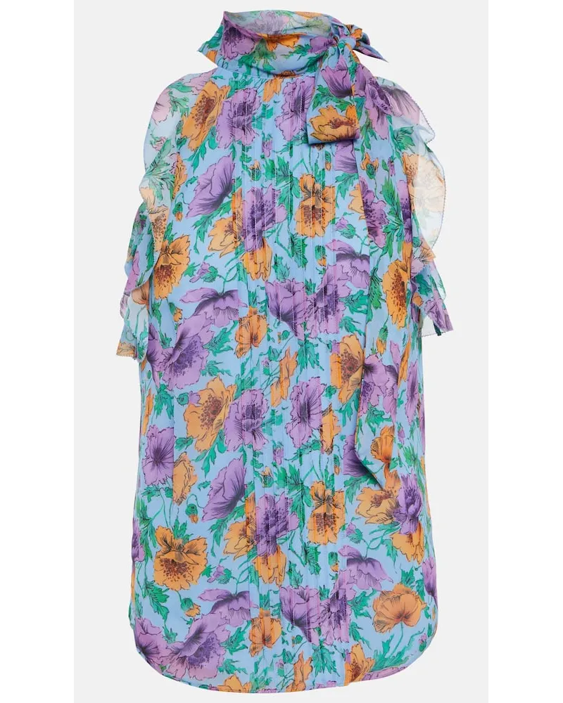 Veronica Beard Top Dali in seta con stampa Multicolore