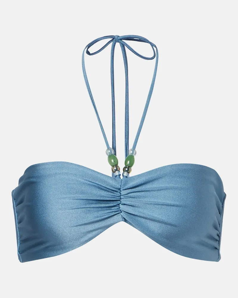 JADE SWIM Top bikini Zoe arricciato Blu