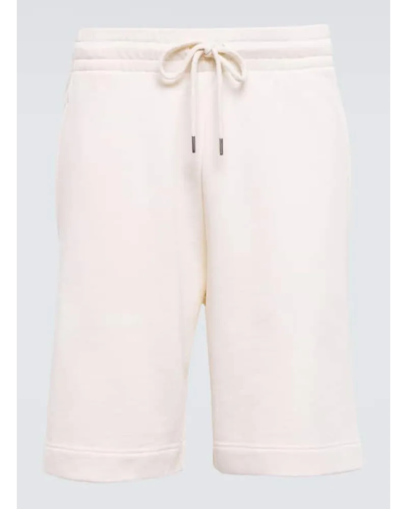 Dries van Noten Shorts in jersey di cotone con coulisse Bianco