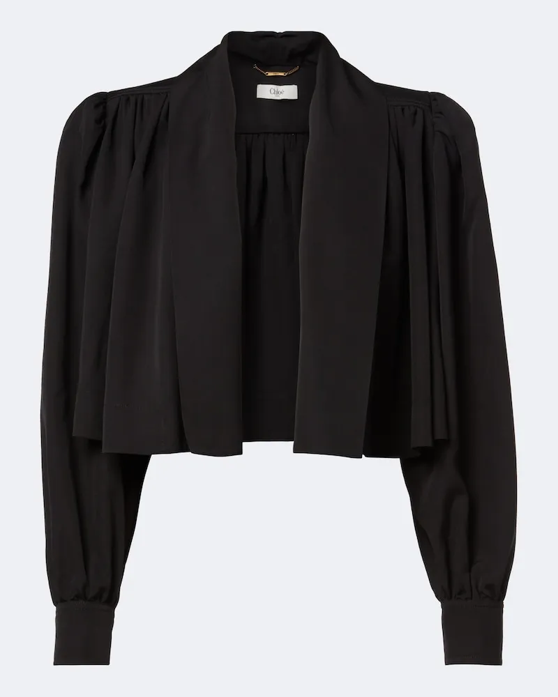 Chloé Chloé Giacca cropped in faille Nero