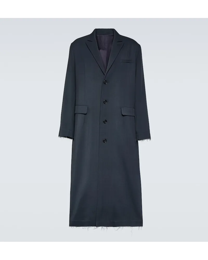 Undercover Cappotto monopetto in lana Blu