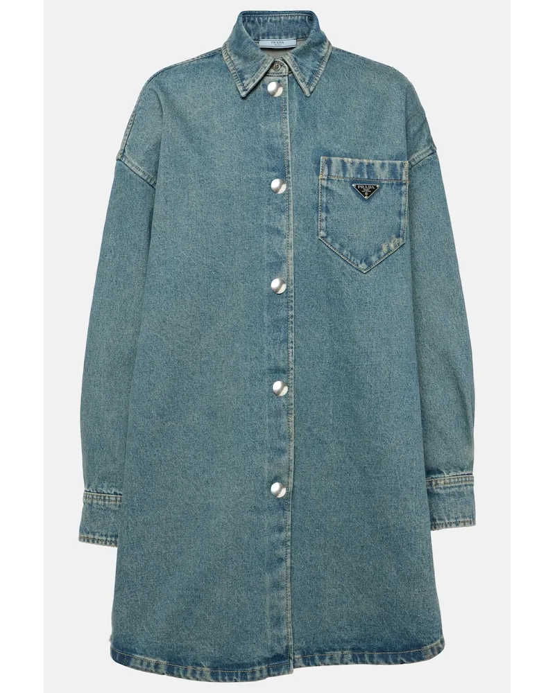 Prada Abito chemisier di jeans oversize Blu