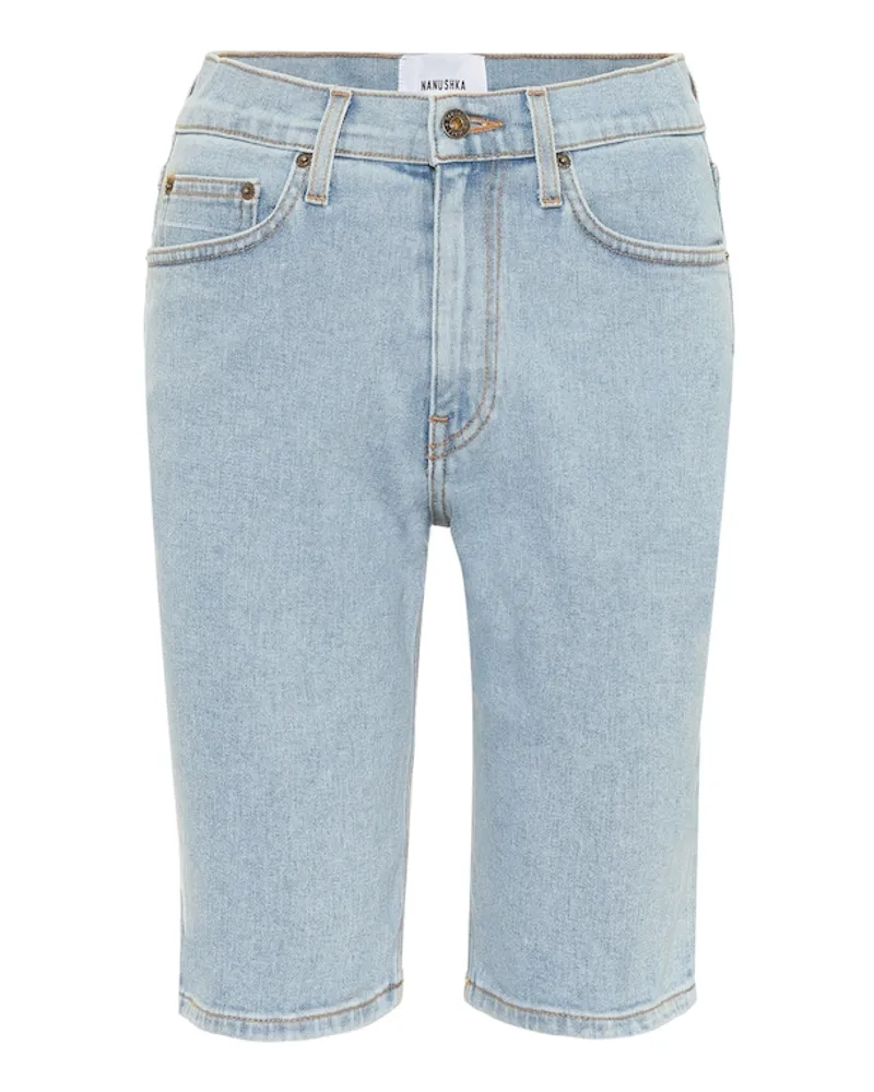 Nanushka Kiki stretch-denim shorts Blu