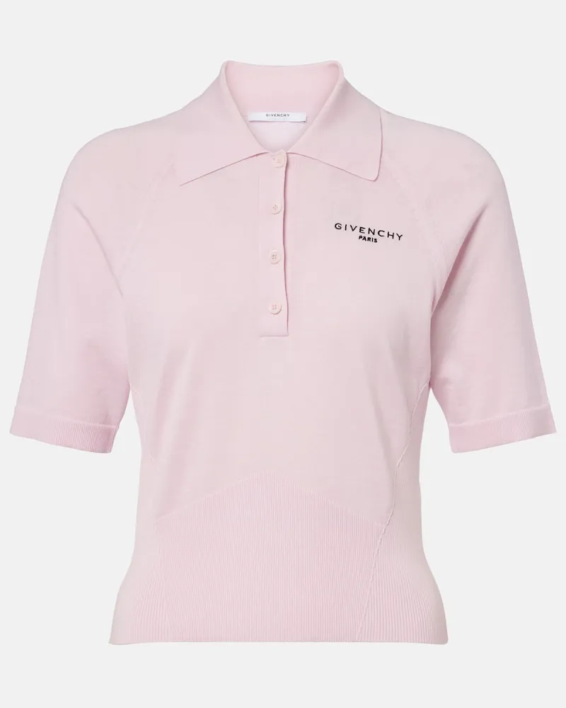 Givenchy Polo in cotone e seta Rosa