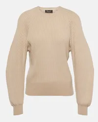 Loro Piana Pullover in maglia a coste di cashmere Beige