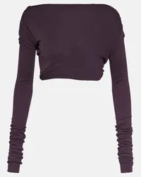 Rick Owens Lilies - Top cropped in jersey Viola