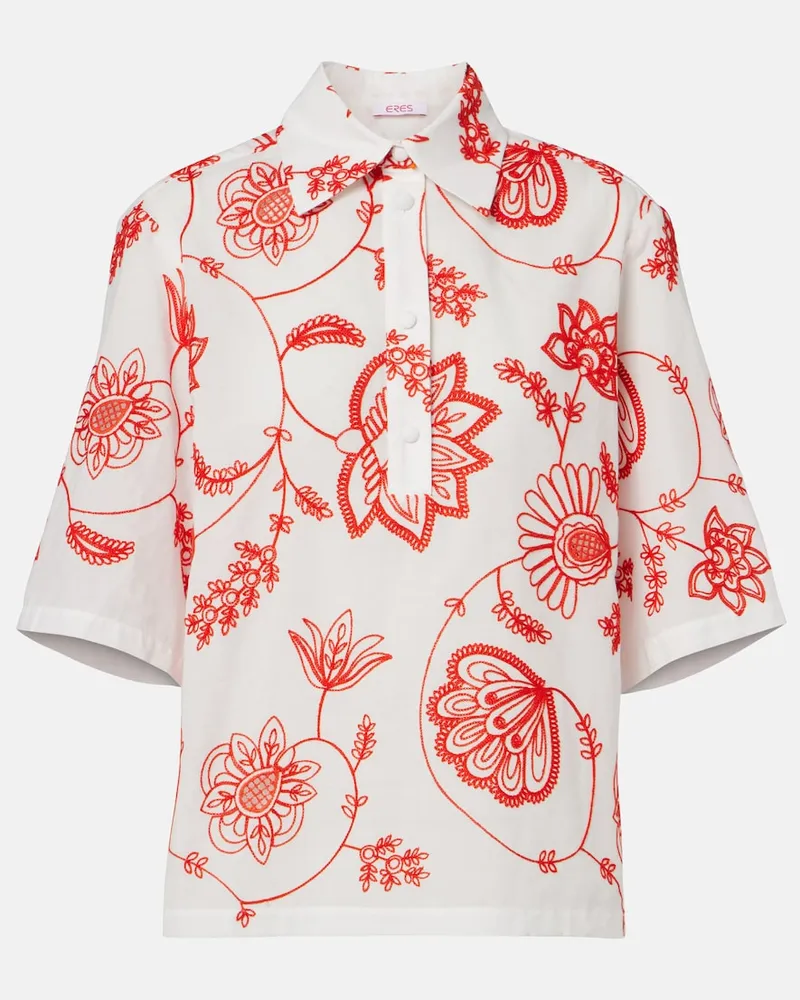 Eres Camicia Izana in misto cotone con ricamo Rosso
