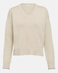 Brunello Cucinelli Pullover in lana, cashmere e seta Marrone