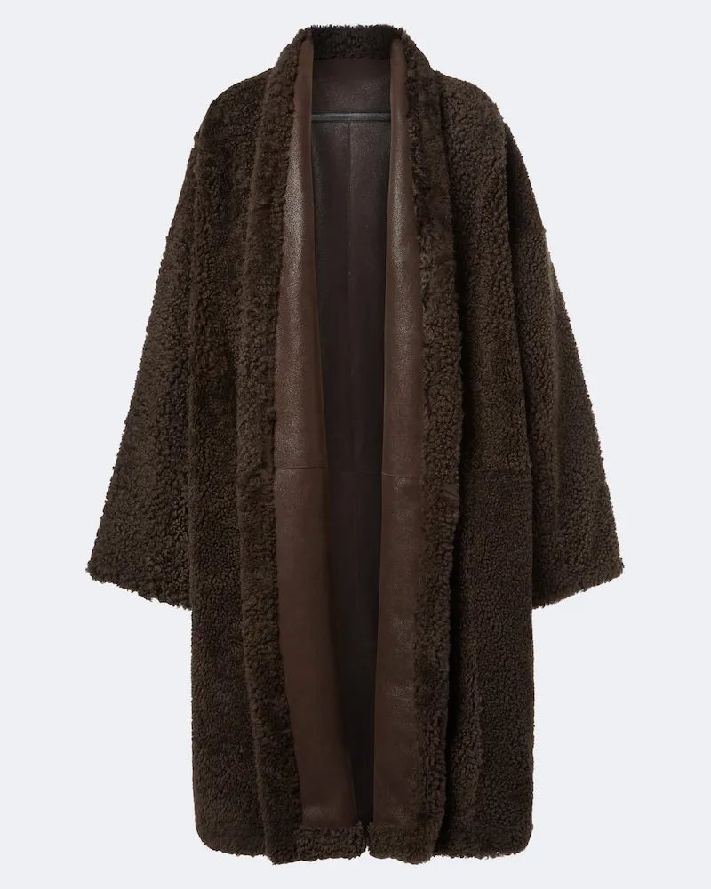 Tom Ford Cappotto in cashmere reversibile con pelle Marrone