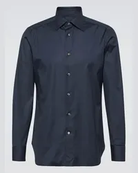 Ermenegildo Zegna Camicia Oxford in cotone Blu