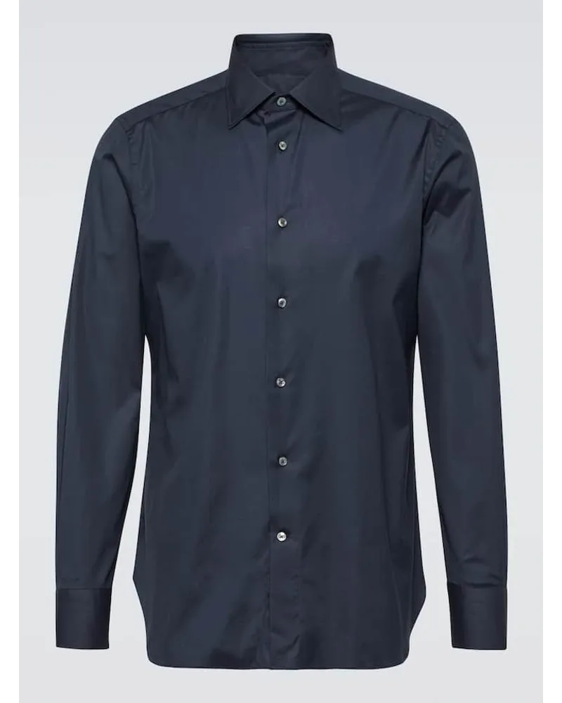 Ermenegildo Zegna Camicia Oxford in cotone Blu