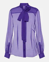 Dolce & Gabbana Blusa in chiffon di seta Viola