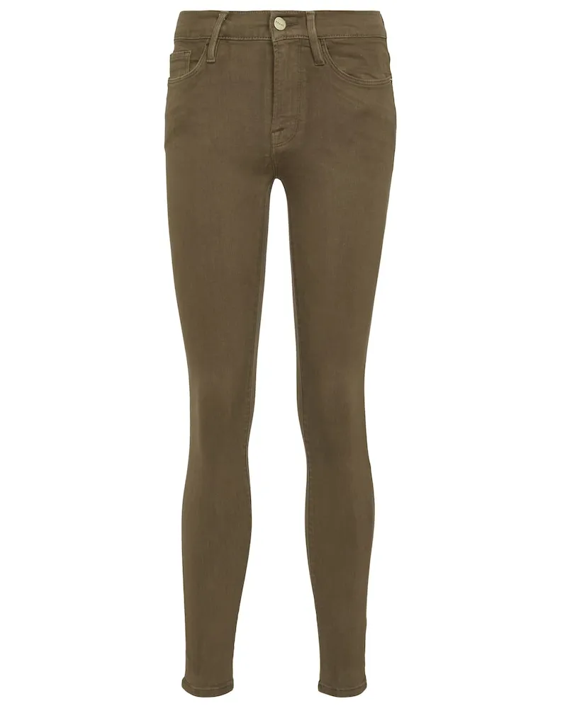 Frame Denim Jeans Le Skinny De Jeanne a vita media Verde