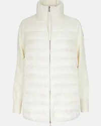 Moncler Cardigan in lana vergine con imbottitura Bianco