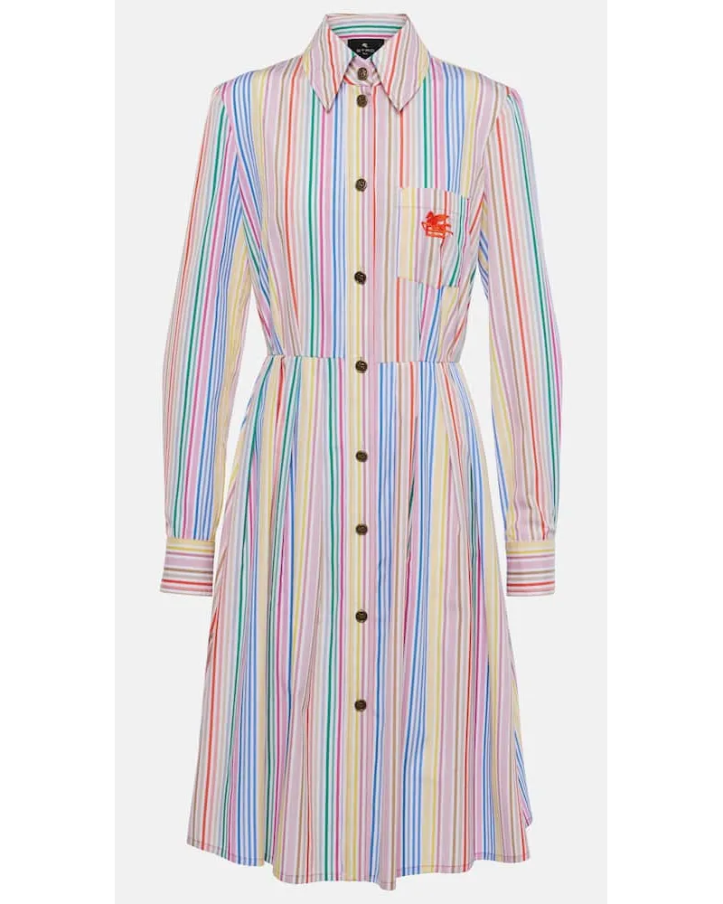 Etro Abito chemisier in cotone a righe Bianco