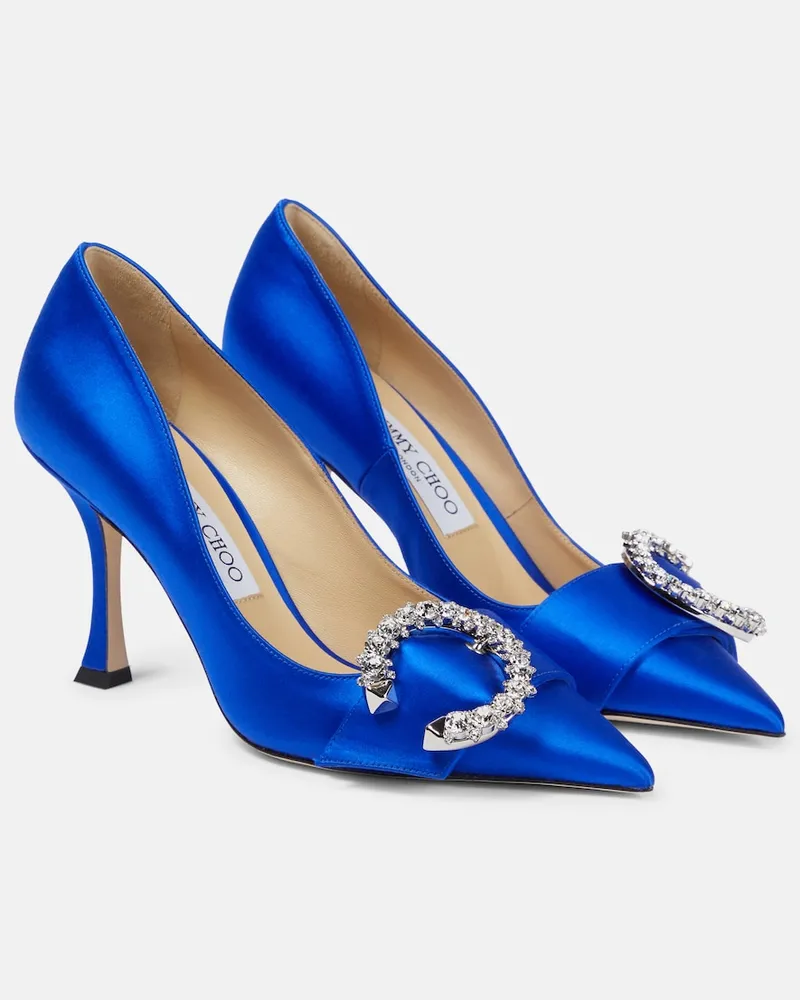 Jimmy Choo Pumps Melva 90 in raso Blu