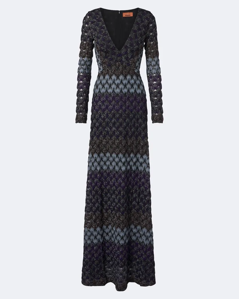 Missoni Abito lungo in maglia con lamé Multicolore
