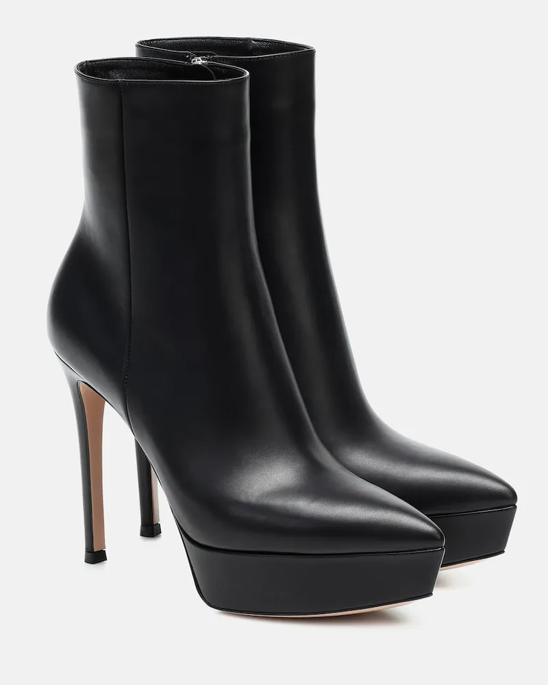 Gianvito Rossi Stivaletti Dasha 120 in pelle con platform Nero