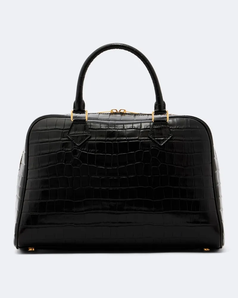 Nili Lotan Shopper Jaclyn in pelle stampa coccodrillo Nero