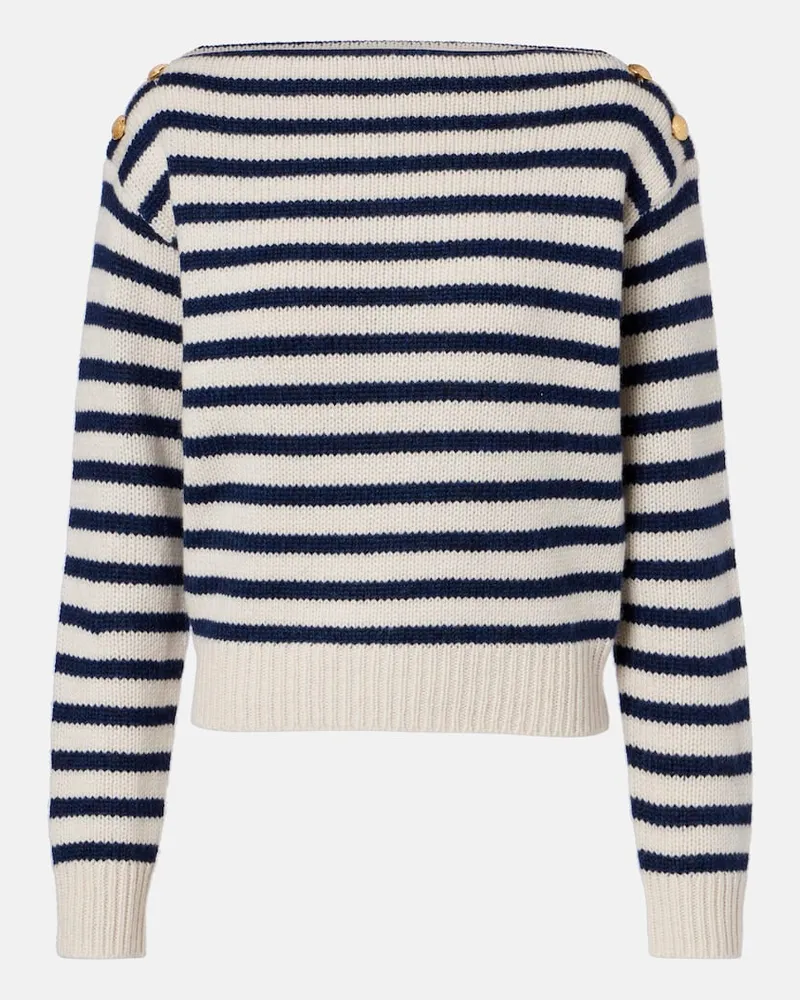 Nili Lotan Pullover Tandy in cashmere a righe Bianco