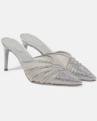 René Caovilla Bridal - Mules in raso con decorazioni Bianco