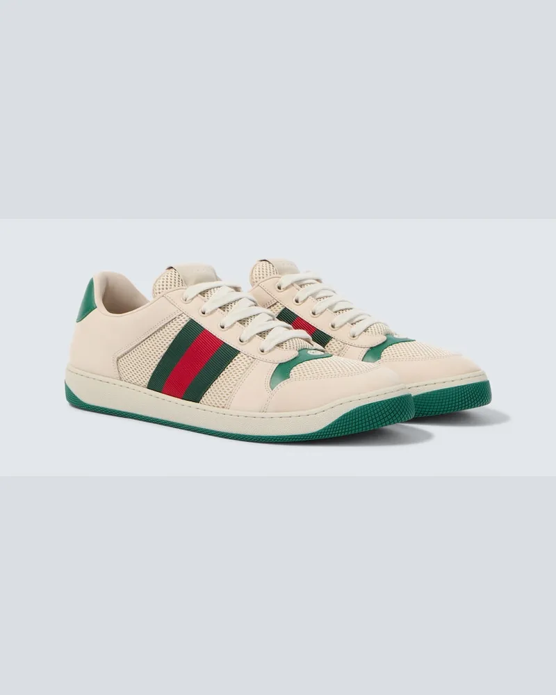 Gucci Sneakers Screener con pelle Bianco