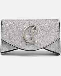 Christian Louboutin Borsa a spalla Loubi54 Mini con glitter Argento