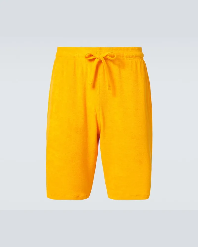 Vilebrequin Shorts Bolide in spugna di misto cotone Giallo