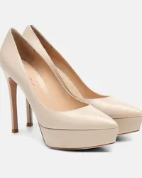 Gianvito Rossi Pumps Dasha 120 in pelle con plateau Beige